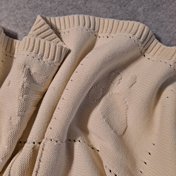 Child of Mine Cream Knit Infant Blanket w/ Block Design with Animals & Shapes - Picture 5 of 12